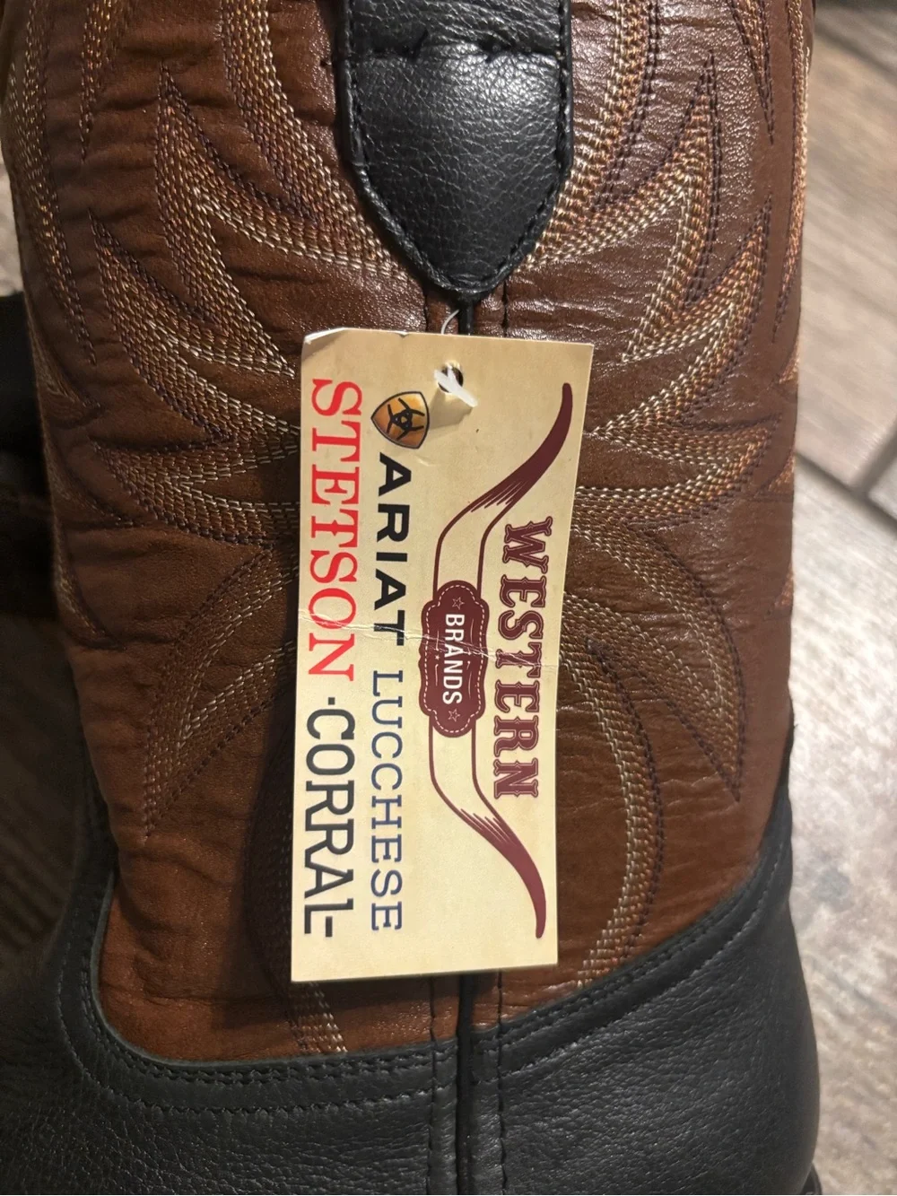 Justin Boots Two-Tone Black & Brown Western Cowboy Boots